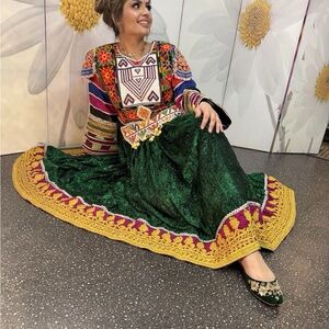 Embroidered Green Skirt